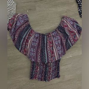 Never worn. Off the shoulder crop top